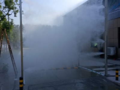 浙江嘉兴养兔场车辆消毒通道现场