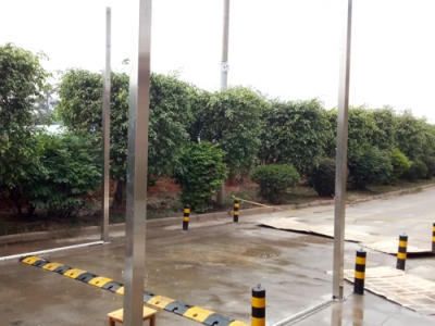 广西温氏总部汽车消毒通道安装施工现场